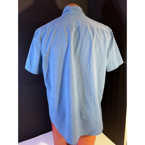 Tahari Blue Button Down Short Sleeve Slim Fit XL - Picture 3 of 10